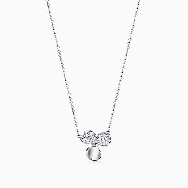 Paper Flowers Diamond Flower Pendant In Platinum With Diamonds Co - Diamond Flower Pendant