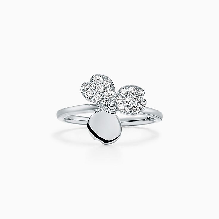 tiffany flower ring silver