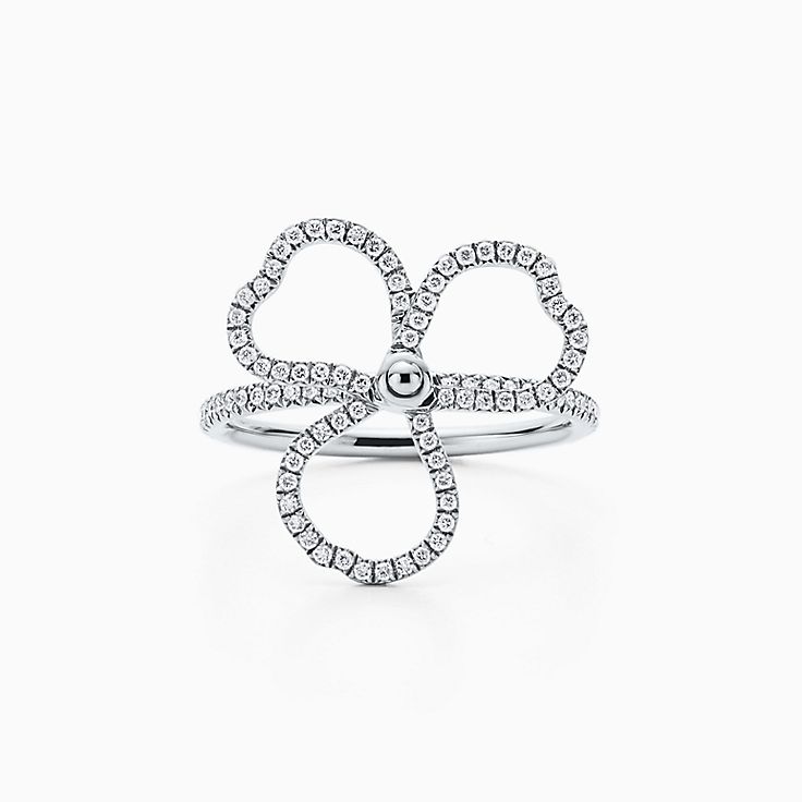 Tiffany Paper Flowers Diamond Open Flower Ring In Platinum Tiffany Co