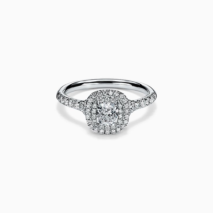 Soleste Cushion Cut Soleste Diamond Ring แหวน Tiffany Tiffany