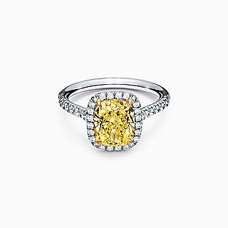 Tiffany Soleste Cushion-cut Halo Engagement Ring with a Diamond Platinum Band