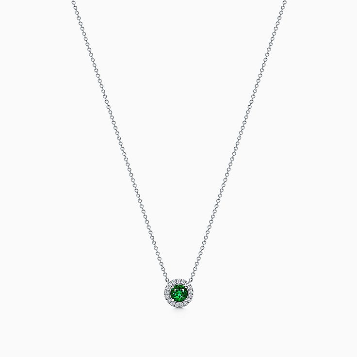 platinum emerald pendant