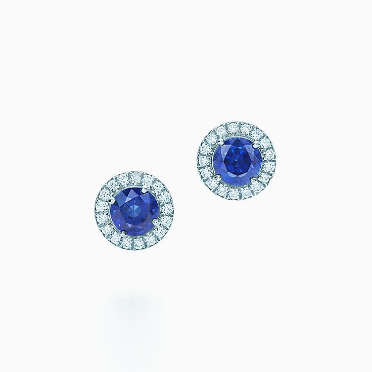 Tiffany Soleste earrings in platinum with sapphires and diamonds