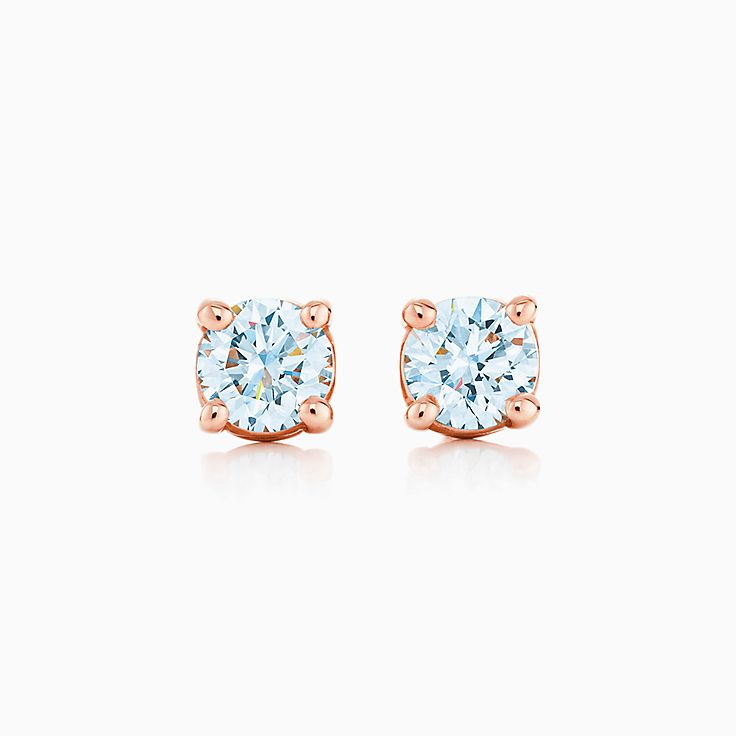 Tiffany Solitaire Diamant Ohrstecker In Rosegold Tiffany Co