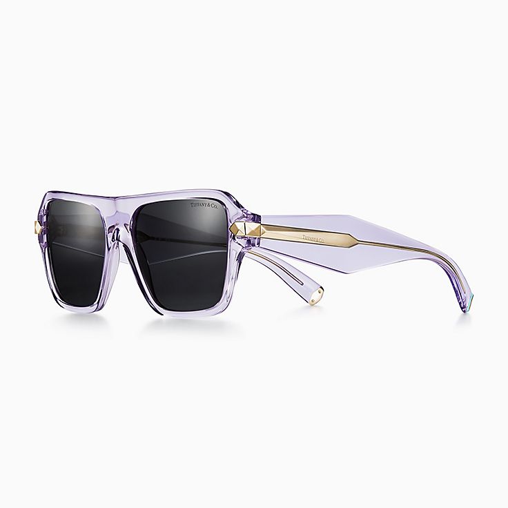 Tiffany Sunglasses in Violet Acetate with Dark Gray Lenses