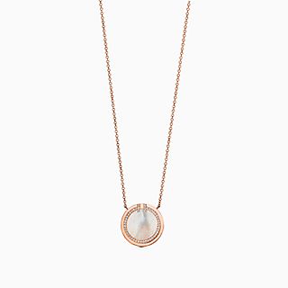 Tiffany T:鑽石及珍珠母貝圓圈鏈墜