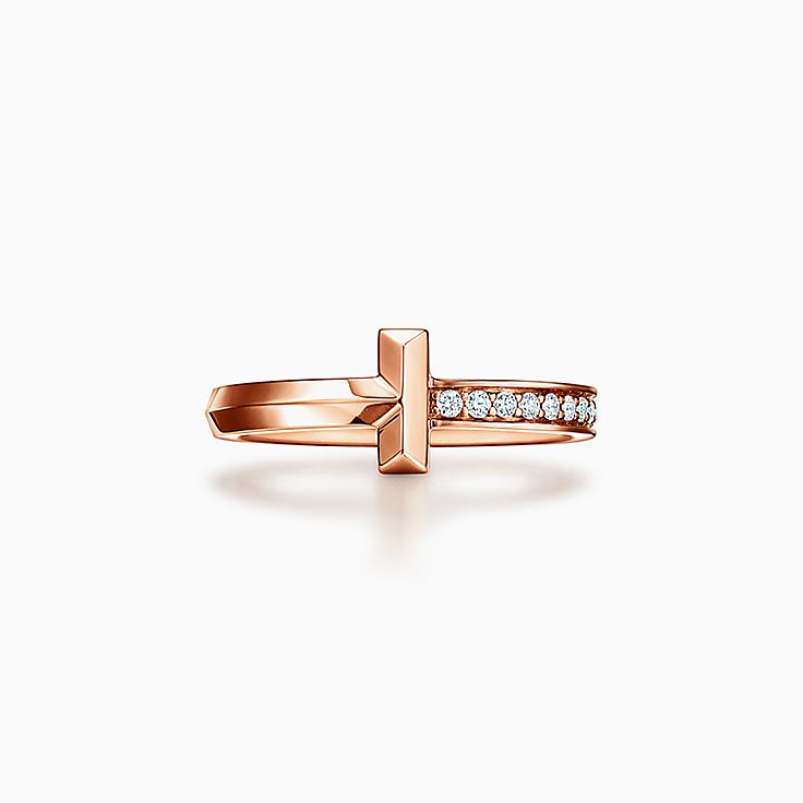 Кольцо Tiffany T T1 из розового золота 