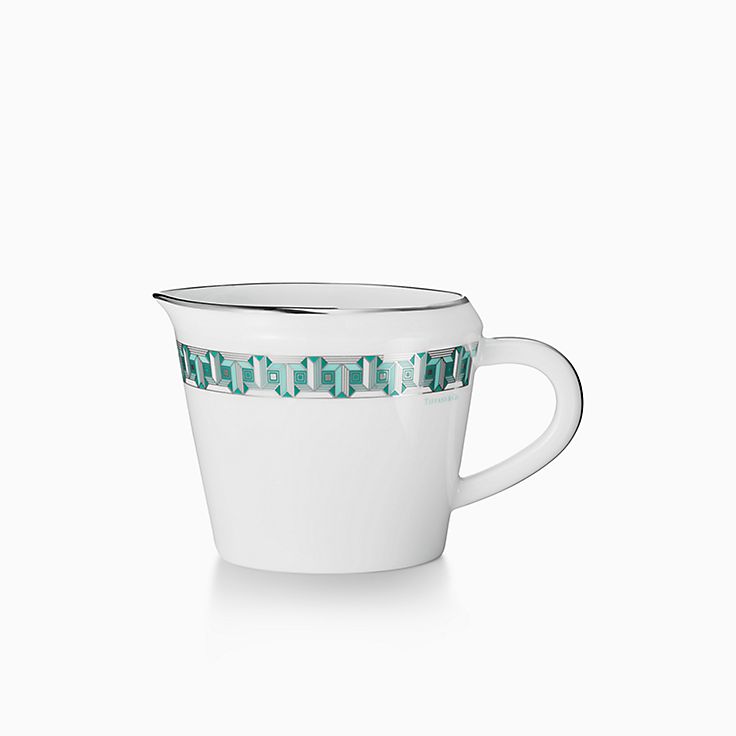 Tiffany Blue Tiffany T True Creamer with a Hand-painted