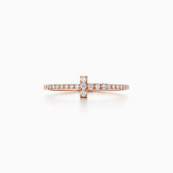 Кольцо Tiffany T Wire из розового 