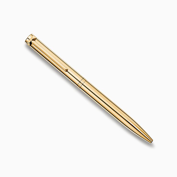 Tiffany & Co stainless & gold plated black ink ballpoint pen 2024