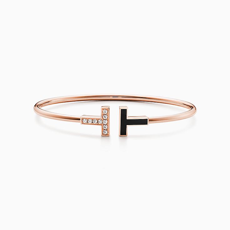 Bracelet Wire Tiffany T en or rose 18 