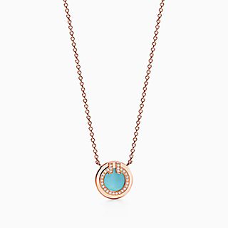 Tiffany T:Colgante circular con turquesa y diamantes