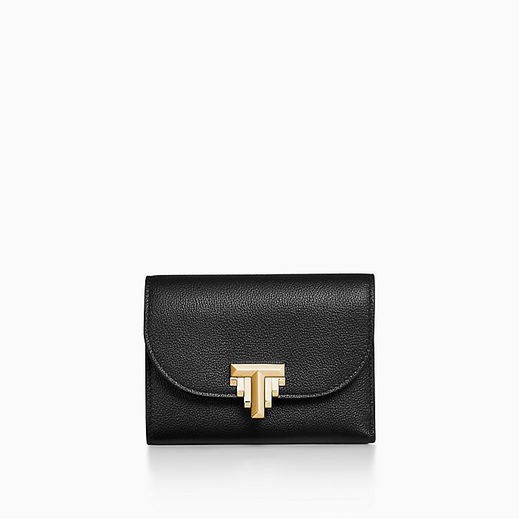 Tiffany T Deco Small Wallet in Black Leather | Tiffany & Co.