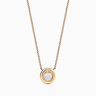 Tiffany T:Diamond and Mother-of-pearl Circle Pendant