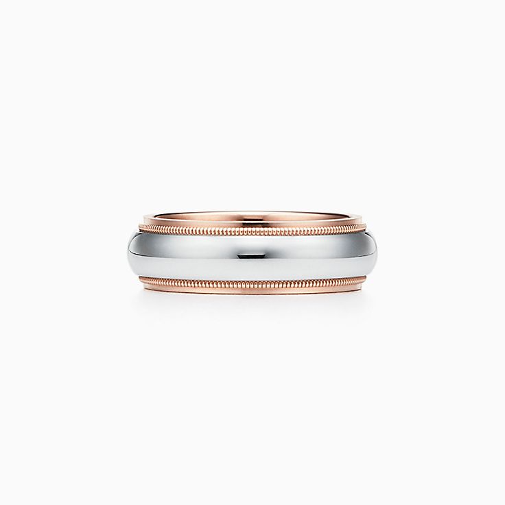 Buy TIFFANY & Co. Together Platinum 6mm Double Milgrain Wedding Band Ring 8  Online in India - Etsy