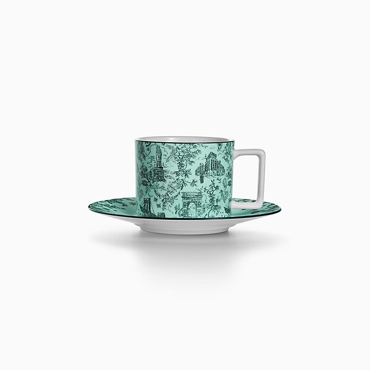 Tiffany 食器 Tiffany Toile Cup and Saucer in Tiffany Blue Bone China | Tiffany
