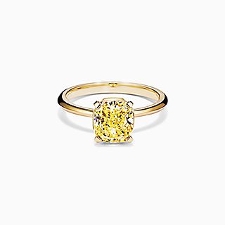 Tiffany True™ Engagement Ring with a Cushion-cut Yellow Diamond in 18k Yellow Gold