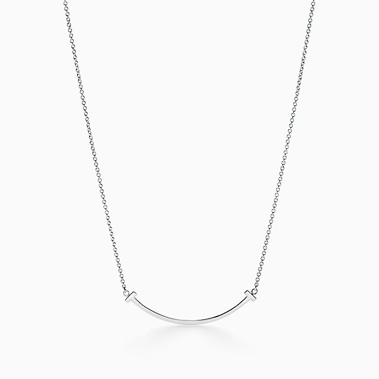 アクセサリー Tiffany & Co. T Smile Necklace Silver Tiffany T Smile Pendant in White Gold, Small | Tiffany & Co. CA