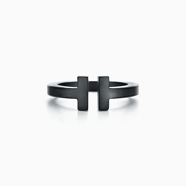Tiffany T Square Ring in Black-coated 