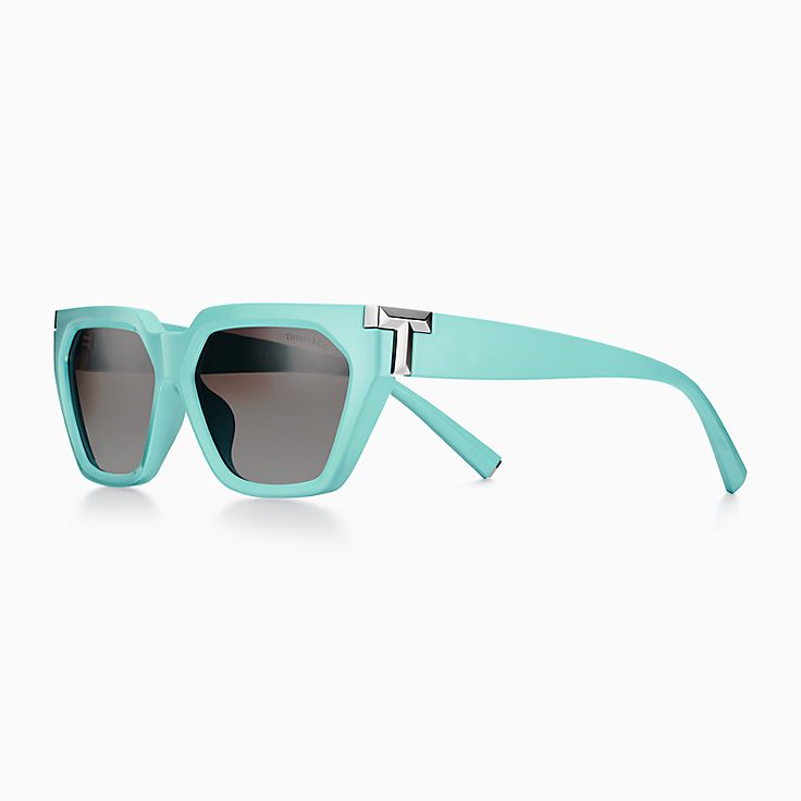 Tiffany T Sunglasses in Tiffany Blue® Acetate with Grey Gradient 