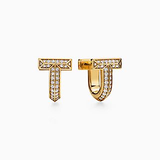 Tiffany T:T1 Half Pavé Diamond Huggie Earrings