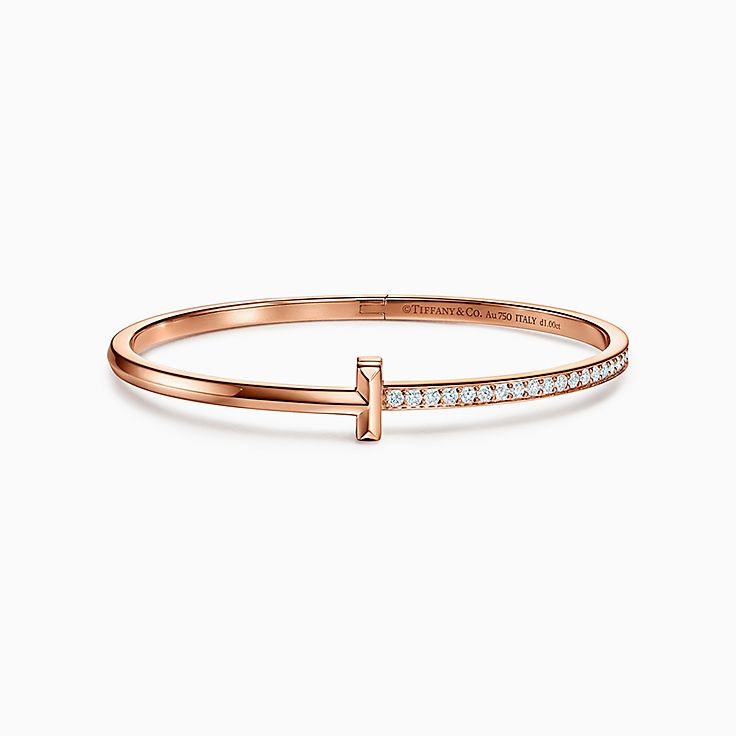 Tiffany T T1 Hinged Bangle in Rose Gold 