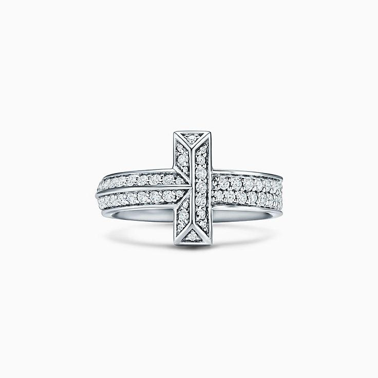 Tiffany T:Diamond and Mother-of-pearl Wire Ring
