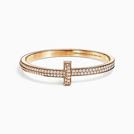 Tiffany T:T1 Wide Diamond Hinged Bangle