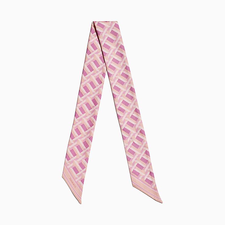 Tiffany T True Ribbon Scarf in Crystal Pink Silk