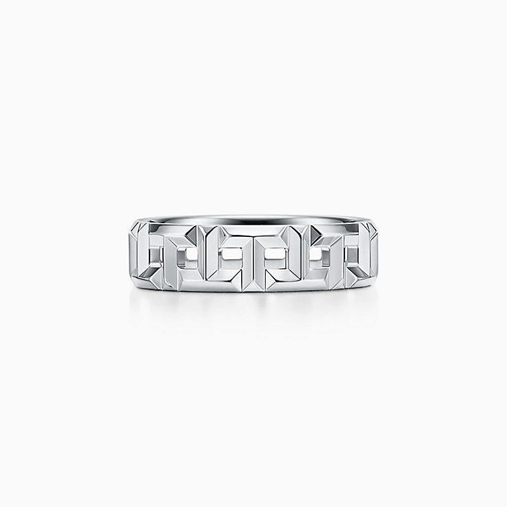 Tiffany T True wide ring in 18k white gold, 5.5 mm wide. | Tiffany