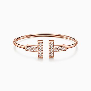 Tiffany T:Wide Diamond Wire Bracelet