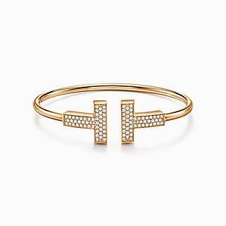 Tiffany T:Wide Diamond Wire Bracelet
