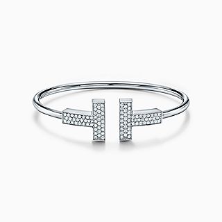 Tiffany T:Wire 鑽石線圈寬版手鏈