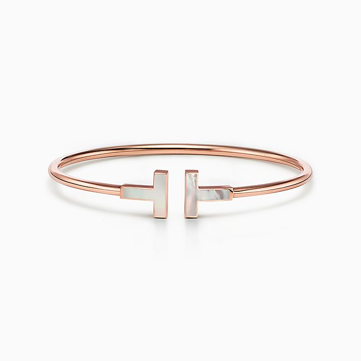 Tiffany T Wire Bracelet in Rose Gold 