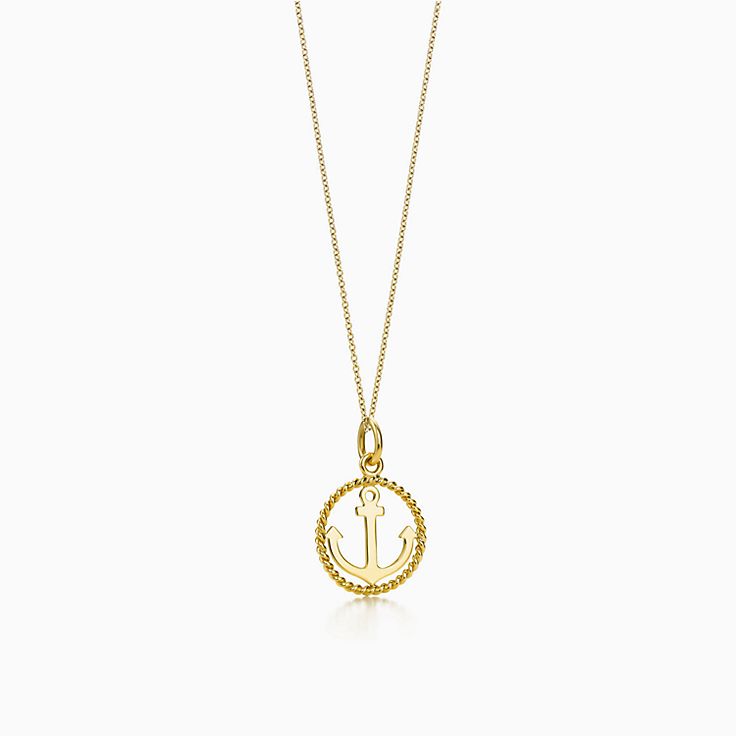 tiffany gold anchor necklace