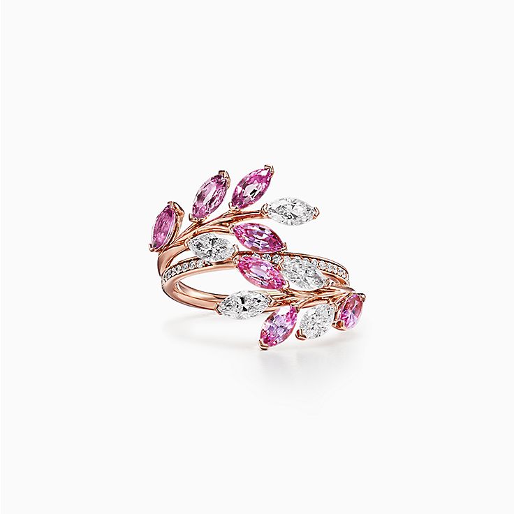 Anillo cruzado Vine de Tiffany Victoria en oro rosa 18 ct