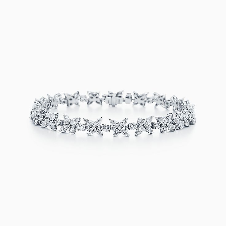 Rounded Square Cluster Diamond Tennis Bracelet – Velvet Box Jewels