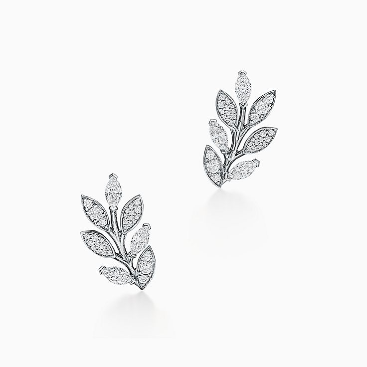 Tiffany & Co. Pendientes de perla y diamante Victoria Marquise platino con  caja | eBay