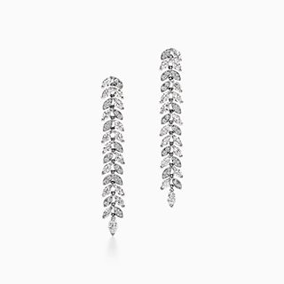 Tiffany Victoria™:Diamond Vine Drop Earrings in Platinum