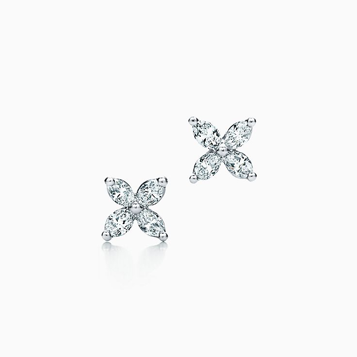 Tiffany Co Victoria Large Earrings , Studs 1.62 ctw For Sale at 1stDibs | tiffany  victoria earrings medium, tiffany diamond stud earrings sale