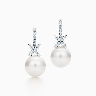 Tiffany Victoria™:Pearl and Diamond Earrings