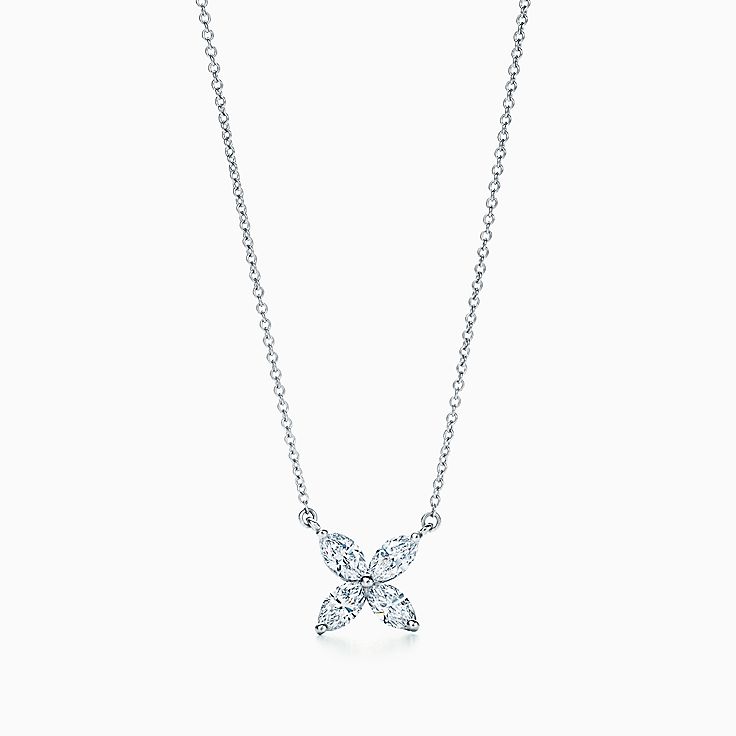 Tiffany Victoria® pendant in platinum with diamonds, large