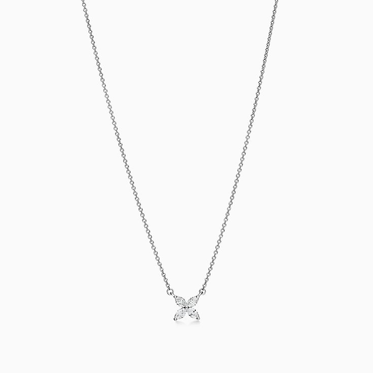Tiffany Victoria™ pendant in platinum with diamonds, small 