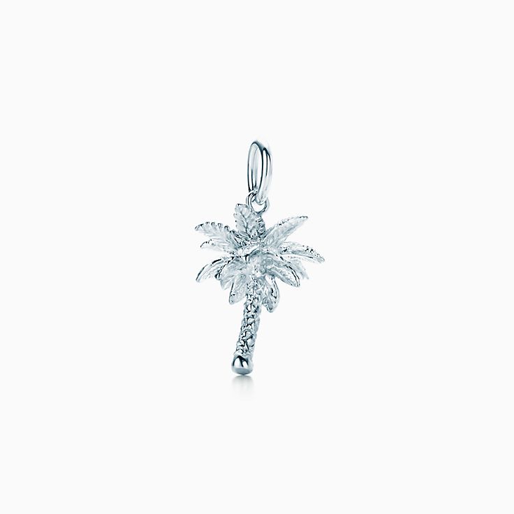 Palm Tree charm in sterling silver on a 
