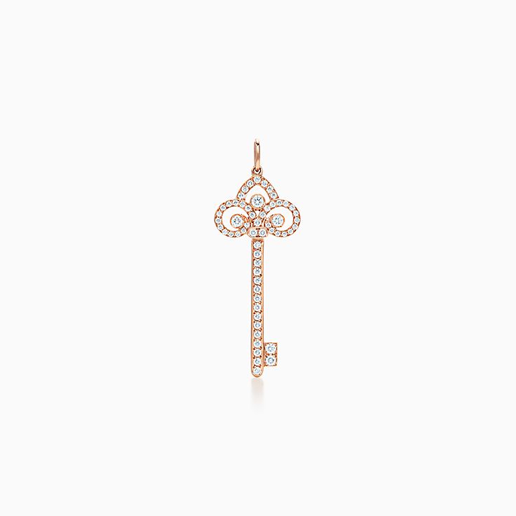 ティファニー キー フルール ド リス キー ペンダント ダイヤモンド 18Kローズゴールド | Tiffany  Co.