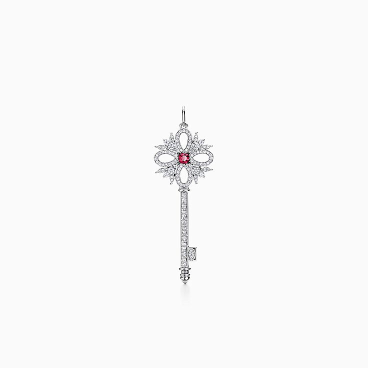 Tiffany Keys Tiffany Victoria® key pendant in platinum with 