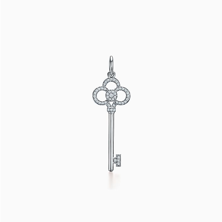 Tiffany Keys Crown Key in White Gold with Diamonds, 1.5