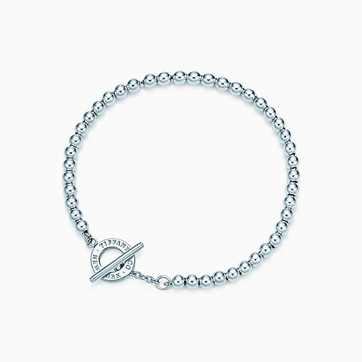 Toggle Bead Bracelet in Sterling Silver, 4 mm