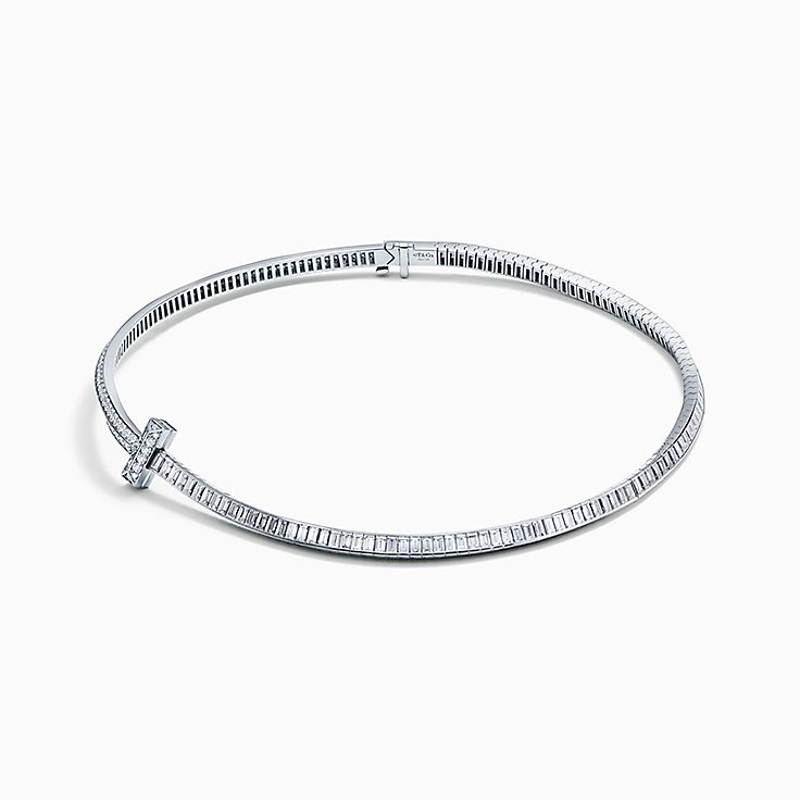 ティファニー T T ワン ダイヤモンド ネックレス ホワイトゴールド