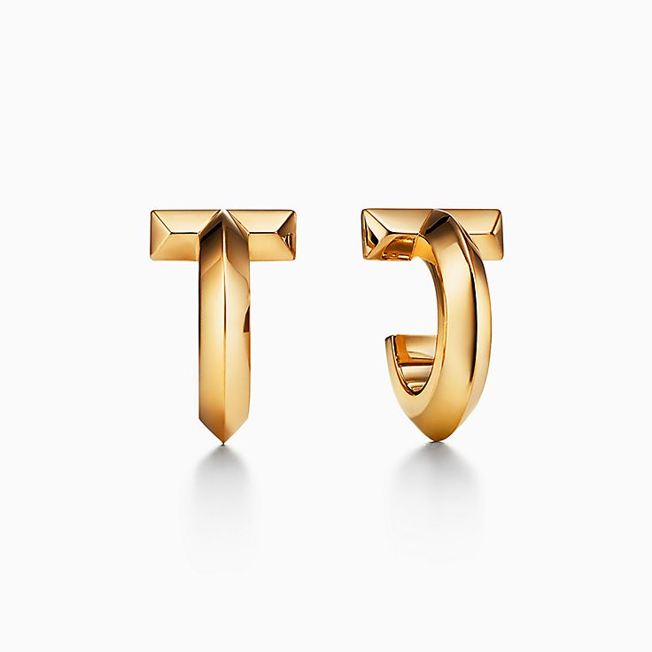 ティファニー T T ワン フープ ピアス イエローゴールド | Tiffany & Co.